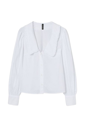 Ruffle-collar Blouse - White - Ladies | H&M CA