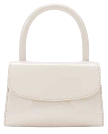 BY FAR Cream Patent Mini Handbag