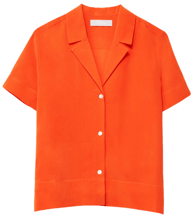 orange Women’s Clean Silk Short-Sleeve Notch Shirt | Everlane
