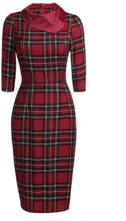 Red 1960s Plaids Bodycon Dress – Retro Stage - Chic Vintage Dresses and Accessories
