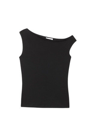 Fitted Asymmetric Top - Black - Weekday WW