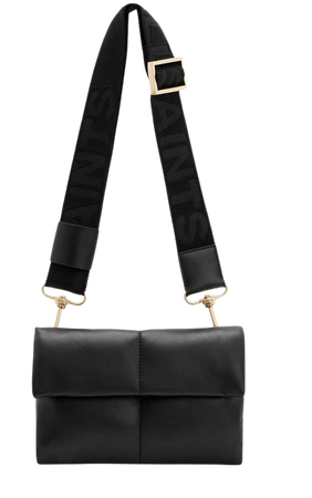 Ezra Leather Quilted Crossbody Bag Black | ALLSAINTS US