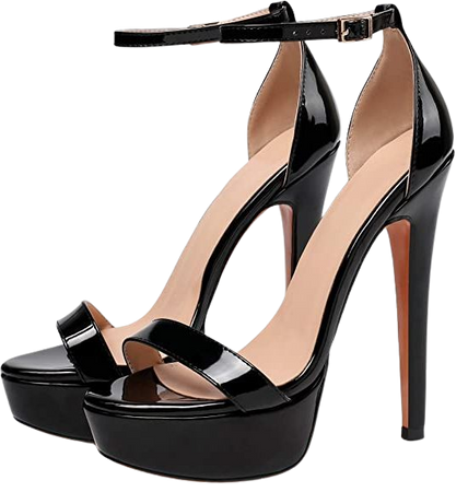 *clipped by @luci-her* Platform Sandals Ankle Strap 15cm Single Band Stiletto Sexy High Heel Sandals