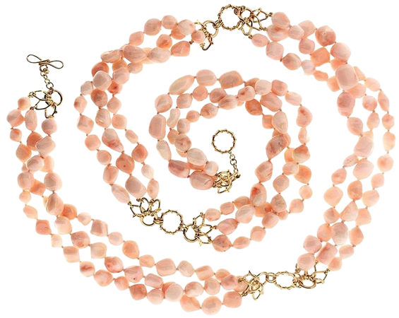 Angel Skin Nugget Coral Necklace