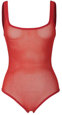 1990's Jean Paul Gaultier Red Fishnet Mesh Bodysuit For Sale at 1stDibs