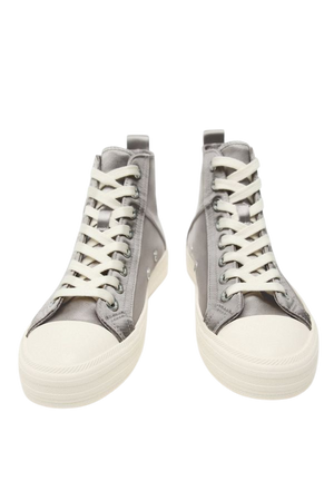 SATIN EFFECT HIGH TOP SNEAKERS - Silver | ZARA United States