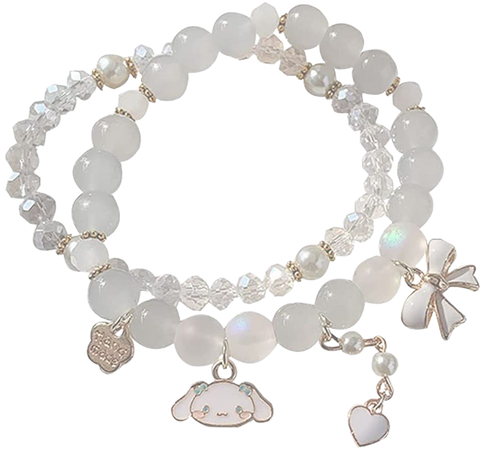 Amazon.com: My Melody Bracelets Sanrio Jewelry Crystal Beads Pearl Bracelets Cute Cartoon Kawaii Elastic Beaded Bracelets for Girls Women (My Melody): Clothing, Shoes & Jewelry