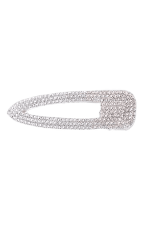 Silver Diamante Oversized Hair Clip | PrettyLittleThing