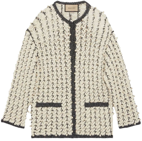 Gucci pearl-detail Cotton Cardigan - Farfetch