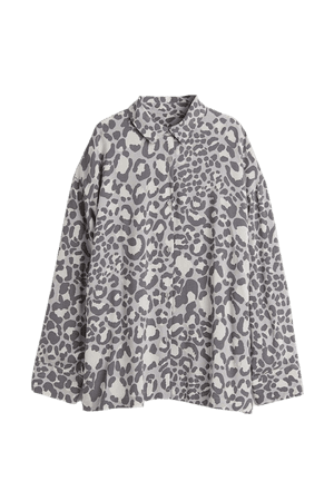 Patterned Pajama Pants - Light gray/leopard print - Ladies | H&M CA