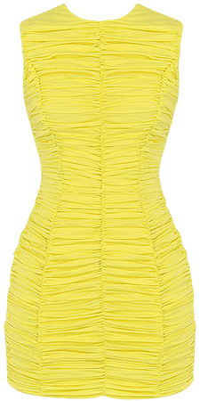 Clothing : Mini Dresses : Mistress Rocks 'Dream' Yellow Gathered Mini Dress