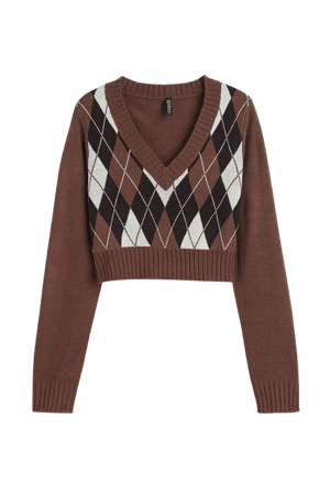 Sweater - Dark brown/patterned - Ladies | H&M US