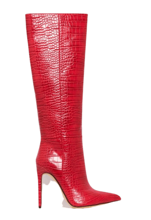 Simmi red knee boots