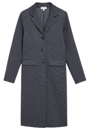 night blue jacquard Louis coat with micro-pattern