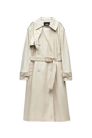 BELTED FAUX LEATHER TRENCH - Ecru | ZARA United States