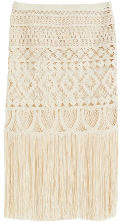 Crochet-look Skirt - Cream - Ladies | H&M US