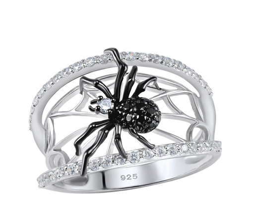 SANTUZZA-Silver-Ring-For-Women-Genuine-925-Sterling-Silver-Unique-Rings-Delicate-Black-Spider-Ring-Trendy.jpg (1000×1000)