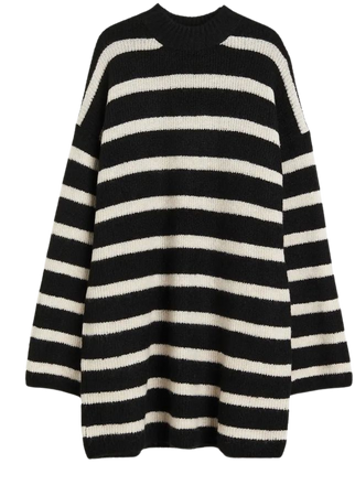 Knit Dress - Black/striped - Ladies | H&M US