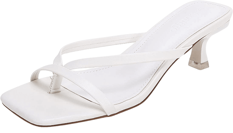 Amazon.com | Womens Thong Heels Mules Kitten Low Heeled Slide Sandals Square Toe Slip on Summer Dress Shoes | Heeled Sandals