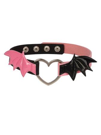 pink and black collar