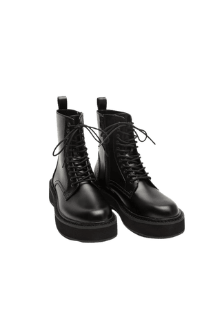 Lace-up track sole boots - Woman | Mango