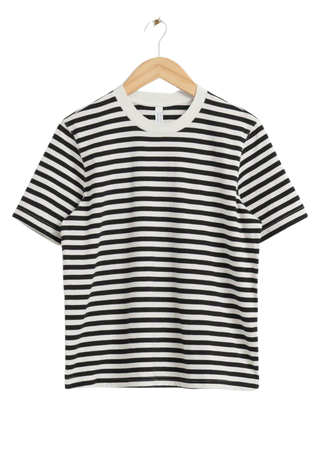 Relaxed T-Shirt - Striped Black and White - & Other Stories WW