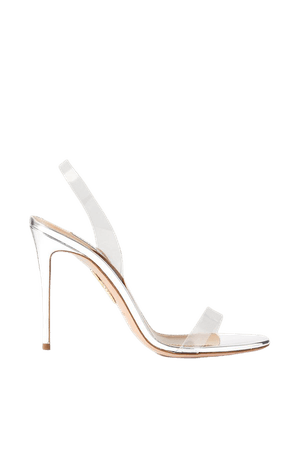 Silver So Nude 105 PVC slingback sandals | Aquazzura | NET-A-PORTER