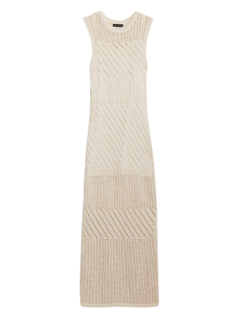 Cotton-Blend Open-Stitch Maxi Dress | Banana Republic