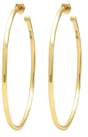 Jennifer Meyer 18kt Yellow Gold Medium Hammered Hoop Earrings - Farfetch