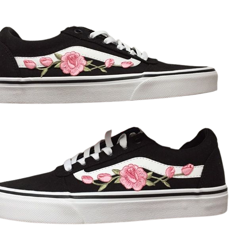Vans Shoes | Pink Flower | Poshmark
