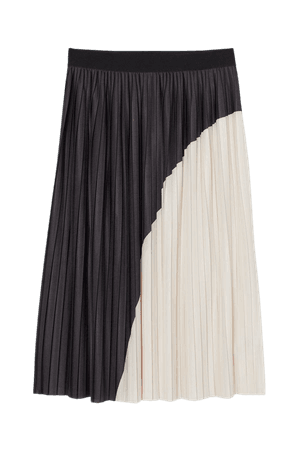 Pleated Skirt - Black/cream - Ladies | H&M US