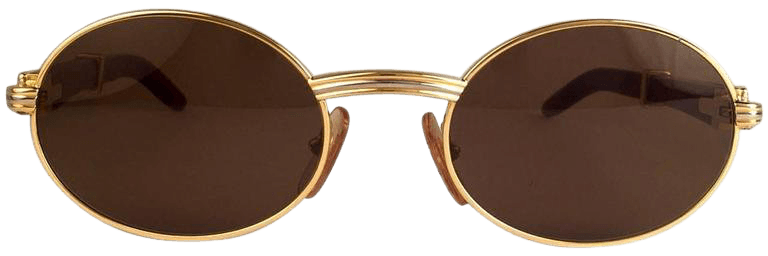 New Cartier Giverny Gold and Wood 53/22 Full Set Brown Lens France Sunglasses at 1stdibs