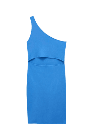 Short blue dress with cut-out detail - pull&bear