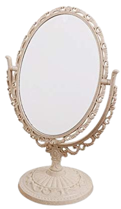 Amazon.com - XPXKJ TabletopSwivel Vanity Makeup Mirror with 3X Magnification, Two SidedABS Decorative Framed European StyleMakeupMirror for Bathroom Bedroom Dressing Table- Oval(Mini) -