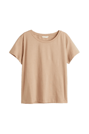 Cotton T-shirt - Beige - Ladies | H&M US