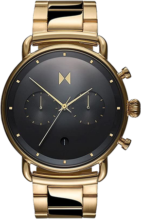 Amazon.com: MVMT Blacktop Mens Watch, 47 MM | Stainless Steel Link Band, Analog Chronograph Watch | Champion Gold : Clothing, Shoes & Jewelry