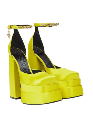 Versace Medusa aevita yellow heel