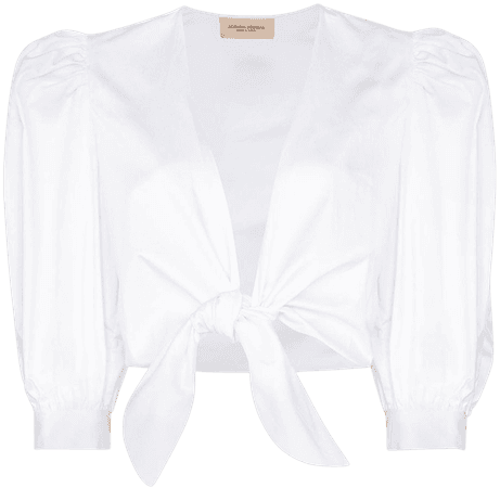 Adriana Degreas puff-sleeve tie-front Blouse - Farfetch
