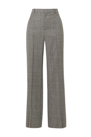 Gray Prince of Wales checked wool straight-leg pants | Balenciaga | NET-A-PORTER