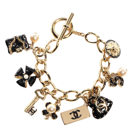 CHANEL Pearl CC Charm Bracelet Gold 77080