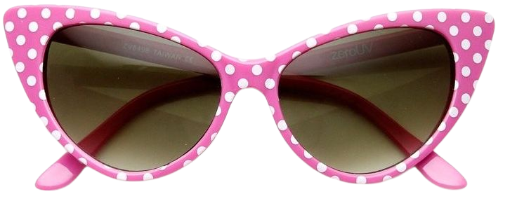 pink polka dot cat eye sunglasses