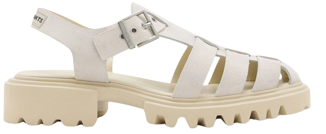 Nessa Chunky Leather Sandals Chalk White | ALLSAINTS US