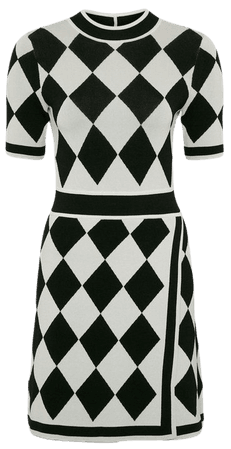 Harlequin Knit Dress Made In Recycled Yarn | Karen Millen