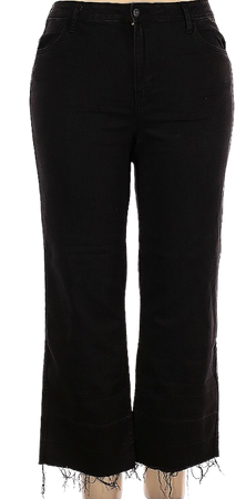 old navy cropped wide leg jeans black