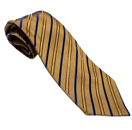 CHARVET gold blue silk tie