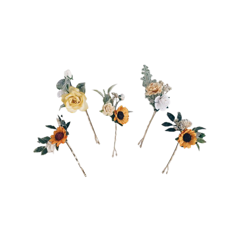 Sunflower hair pins Flower hair pins Wedding hair clip | Etsy