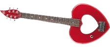 red daisy rock heart guitar