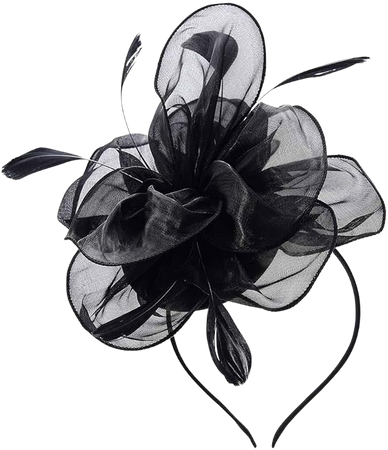 Yokawe Fascinators Hat for Women Tea Party Hats Ribbons Feathers Headband Kentucky Derby Hair Clip for Cocktail Wedding (Black) at Amazon Women’s Clothing store