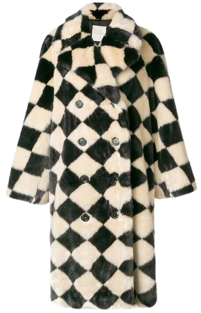 Marco De Vincenzo diamond pattern faux fur coat