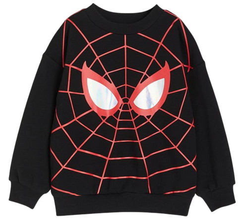 Oversized Printed Sweatshirt - Black/Spider-Man - Kids | H&M US